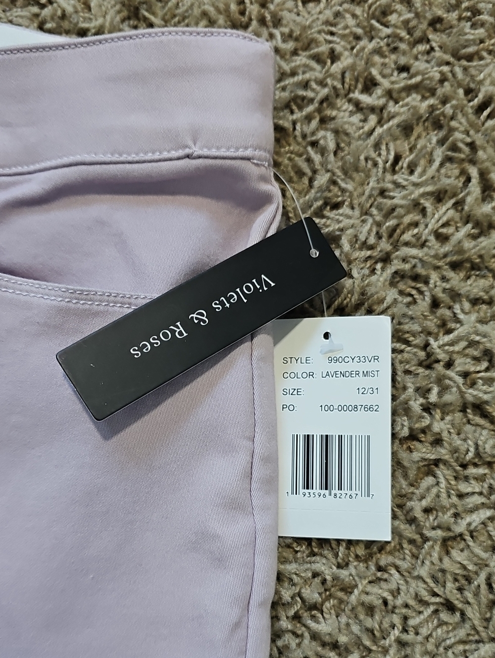 NWT Violets & Roses Dress Pants Stretch Waist 12/31 Slacks Lavender - Picture 3 of 6
